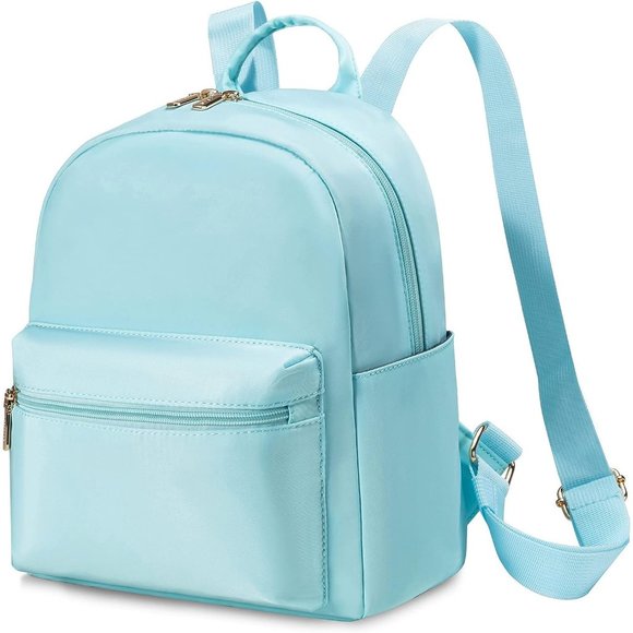 Women Light Blue Nylon Small Waterproof Mini Backpack main image 5
